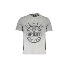 Plein Sport T-Shirt Μανίκια Κοντά Ανδρική Γκρι Εκτύπωση Λογότυπο