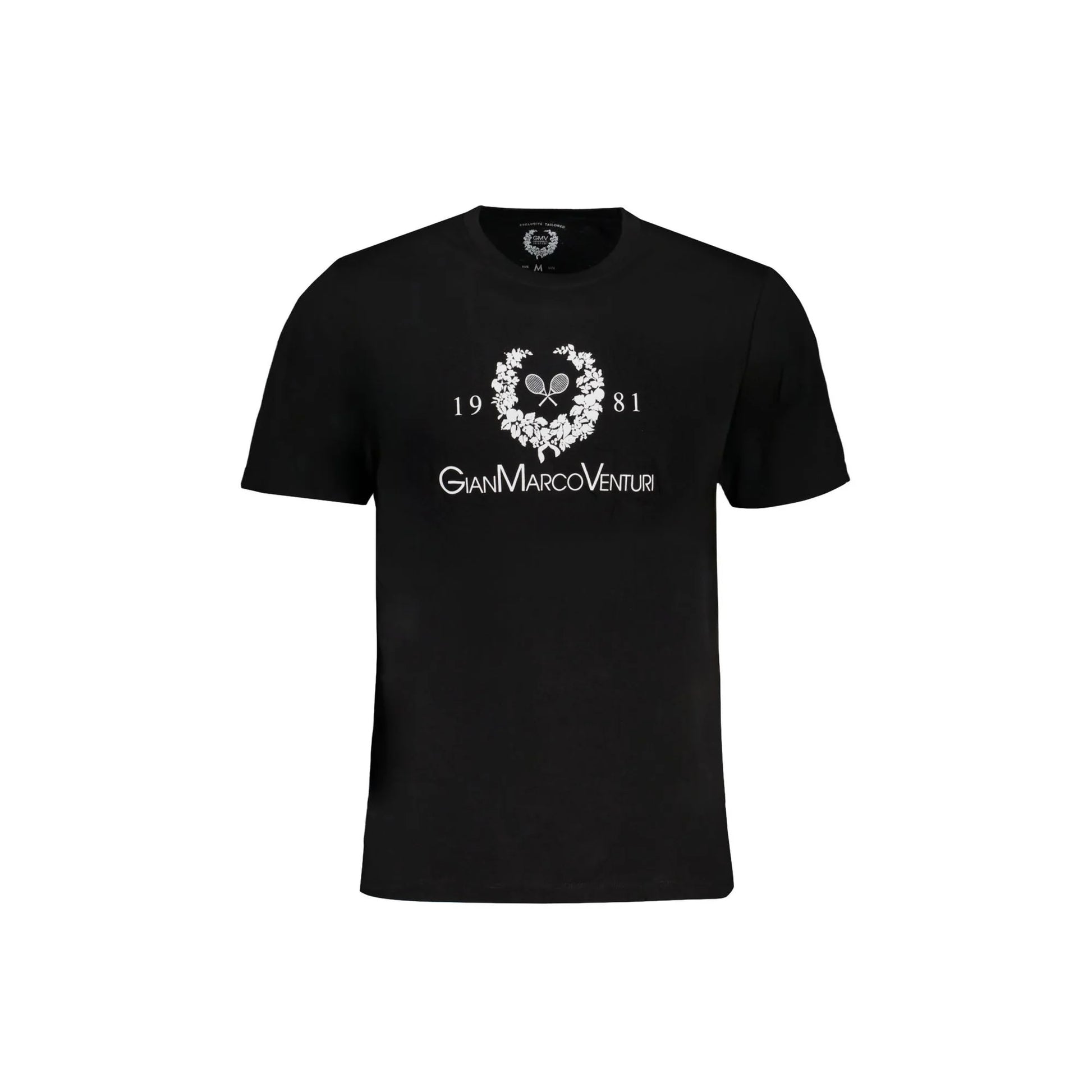Gian Marco Venturi T-Shirt Maniche Corte Uomo Nera Stampa Logo Nero - foto prodotto
