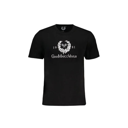 Gian Marco Venturi T-Shirt Maniche Corte Uomo Nera Stampa Logo Nero - foto prodotto