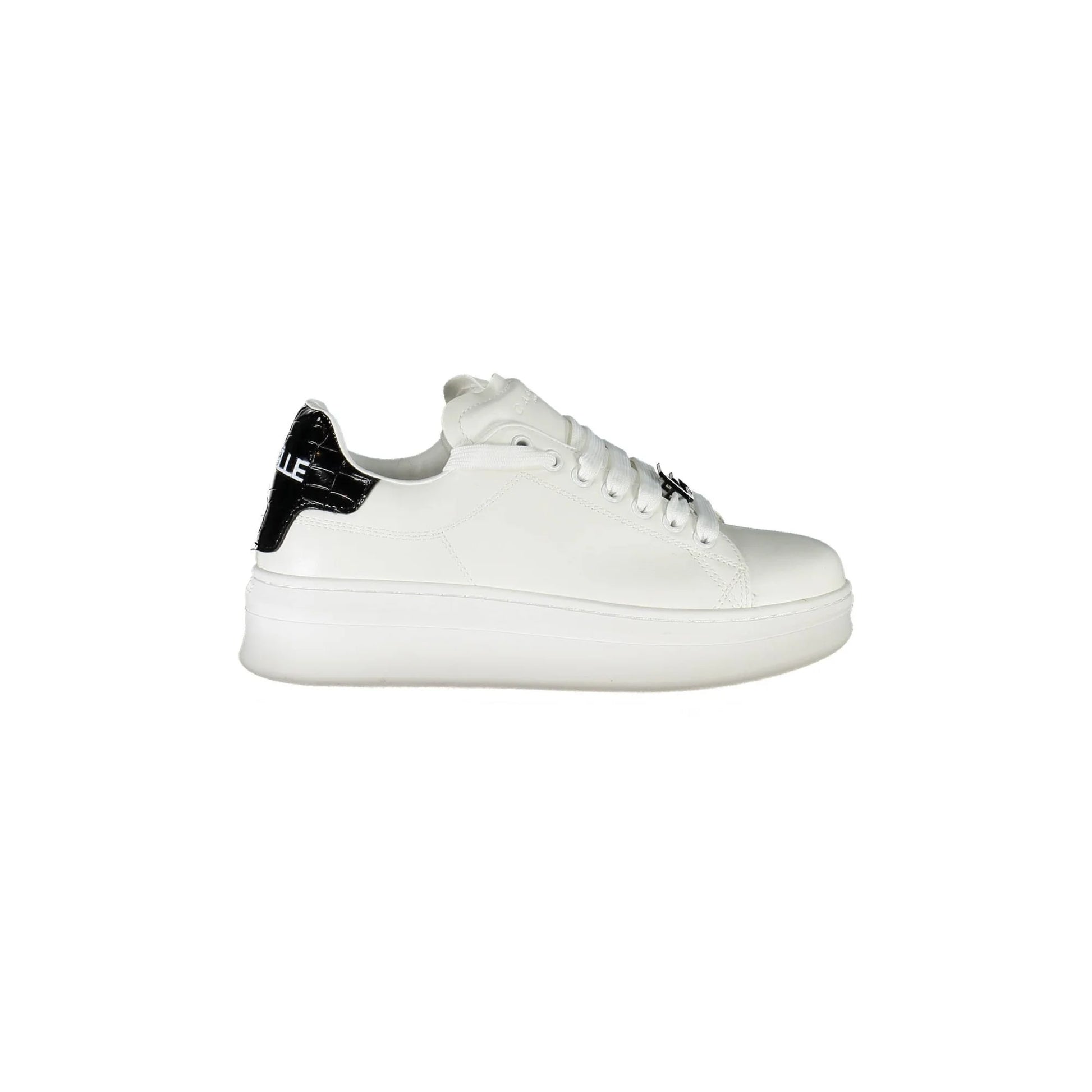 GAELLE PARIS Scarpe Sneakers Donna Bianche con Lacci a Contrasto Bianco - foto prodotto