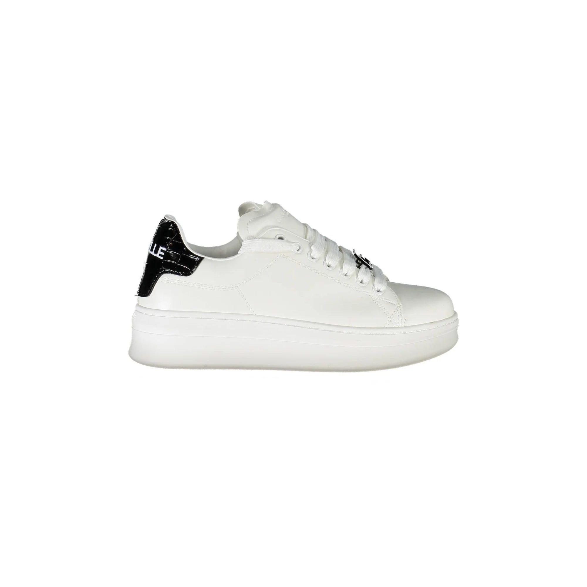 GAELLE PARIS Scarpe Sneakers Donna Bianche con Lacci a Contrasto Bianco - foto prodotto