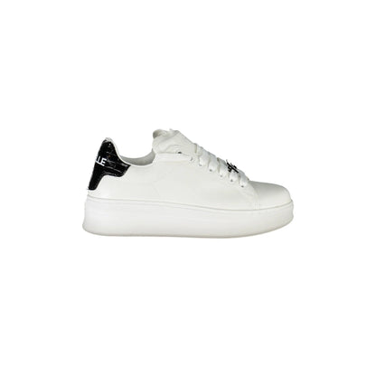 GAELLE PARIS Scarpe Sneakers Donna Bianche con Lacci a Contrasto Bianco - foto prodotto