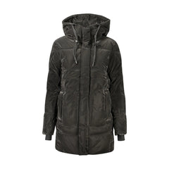 Desigual Giubbotto Maniche Lunghe Donna Nero Cappuccio Logo