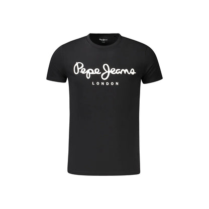 Pepe Jeans T-Shirt Maniche Corte Uomo Nera Stampa Logo Nero - foto prodotto