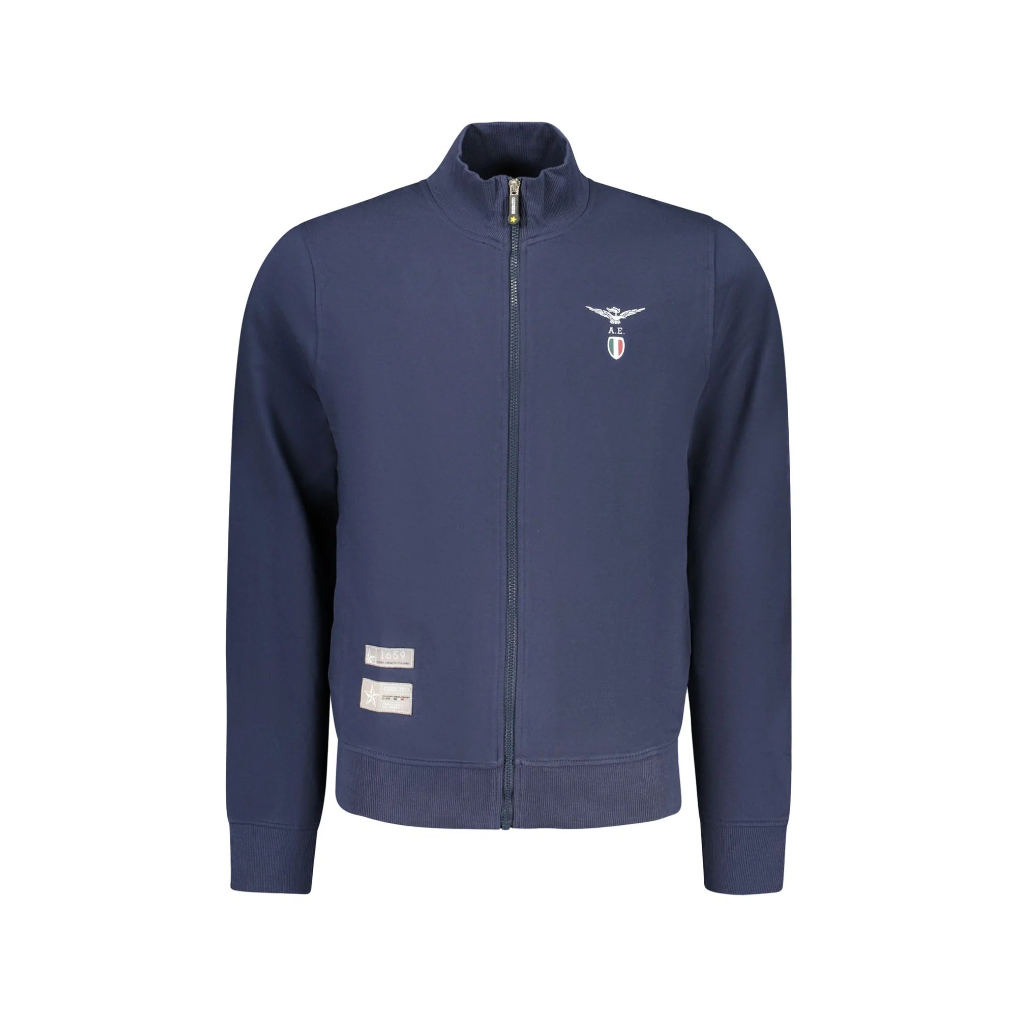 ACCADEMIA MILITARE FELPA CON ZIP UOMO BLU