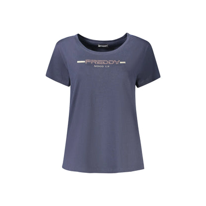 Freddy T-Shirt Maniche Corte Donna Blu Applicazione Strass - foto prodotto