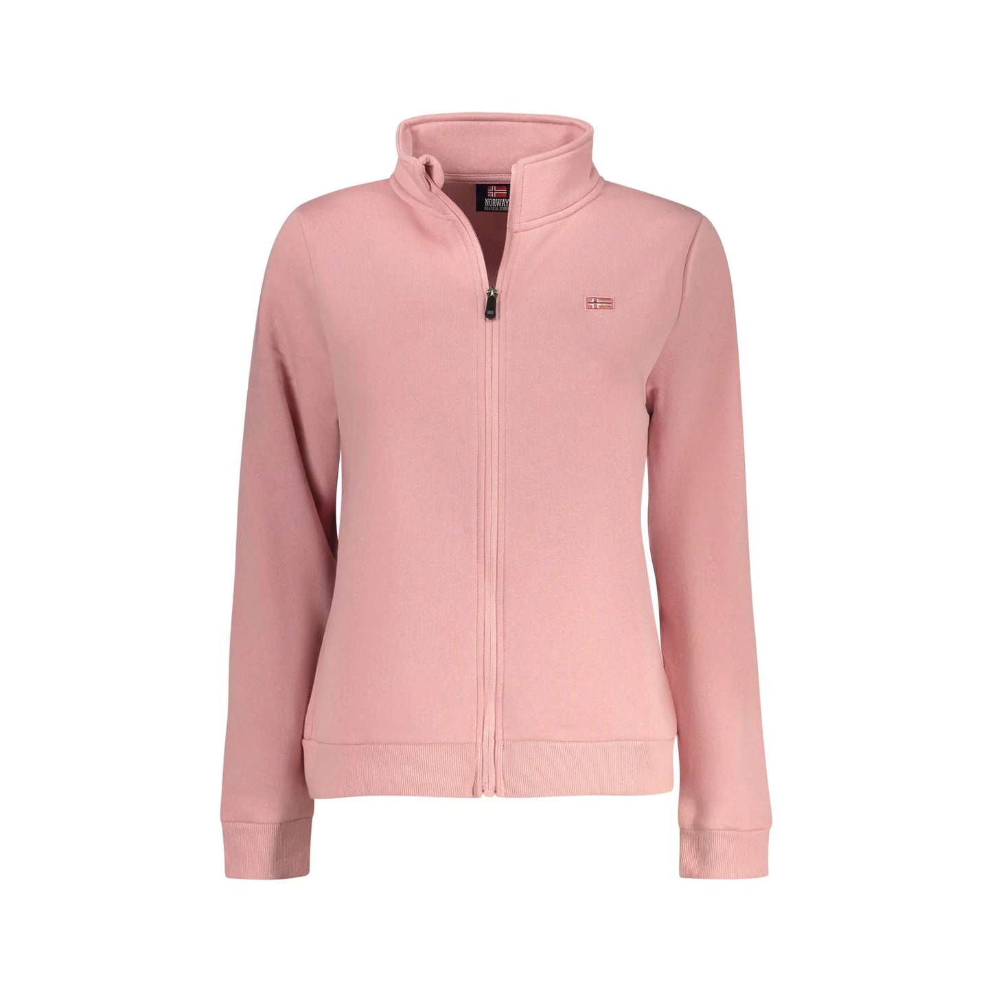 Norway 1963 Felpa Donna Rosa Zip Felpata Applicazione Logo Felpe - foto prodotto