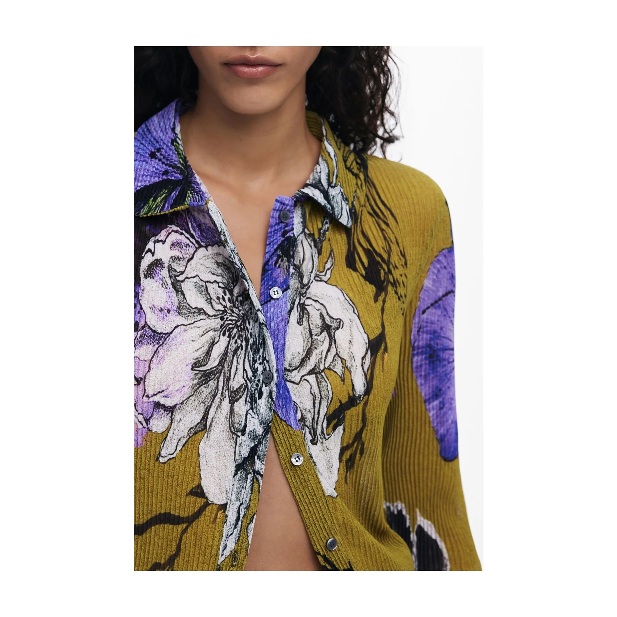 DESIGUAL CAMICIA MANICHE LUNGHE DONNA VERDE