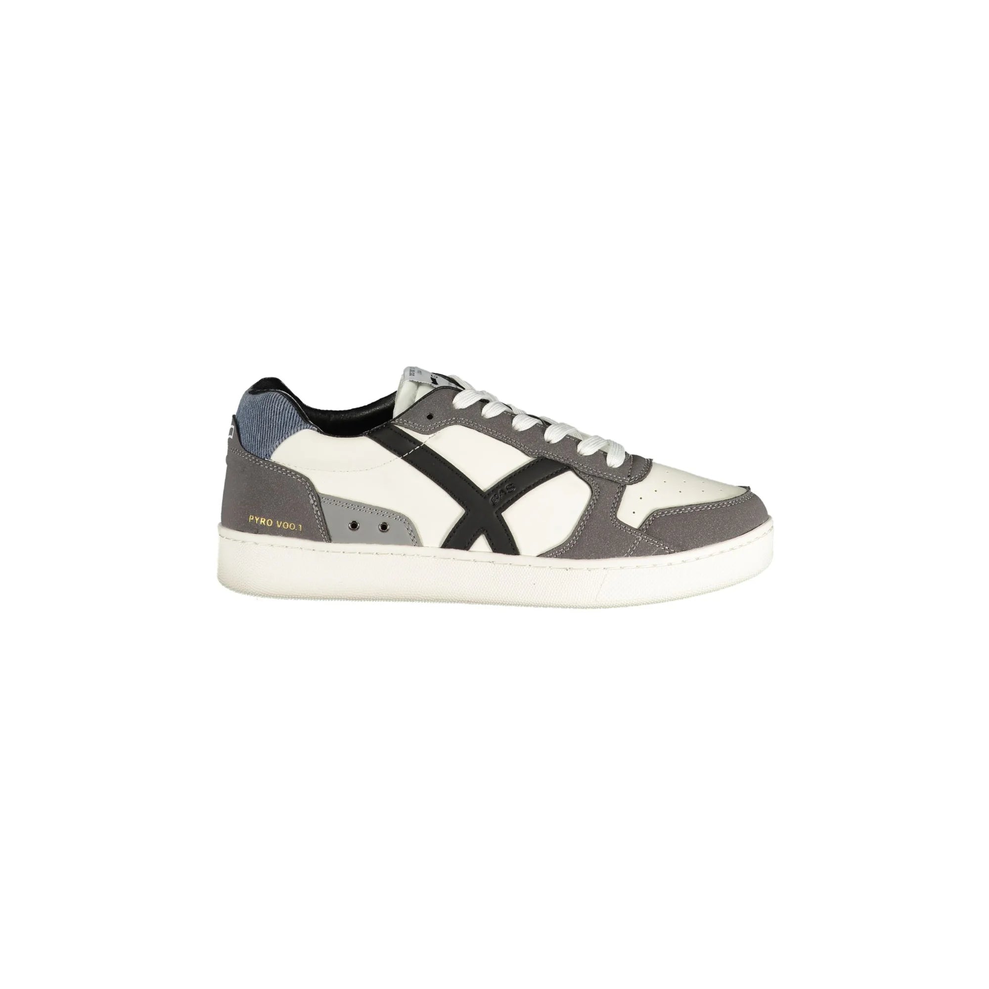 Gas Sneakers Uomo Bianche Lacci Plantare Removibile Logo Bianco - foto prodotto