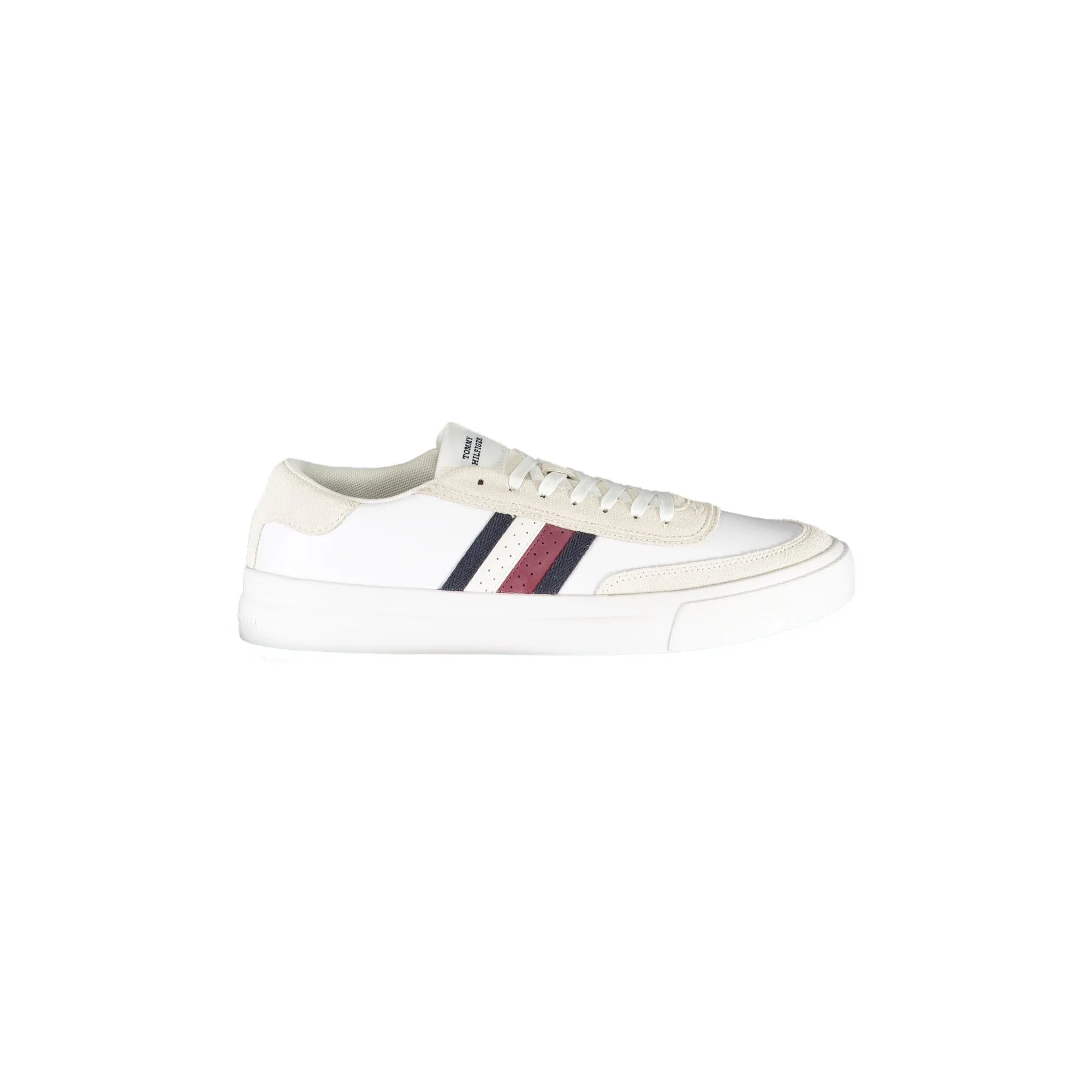 TOMMY HILFIGER Scarpe Sneakers Uomo Bianche con Dettagli a Contrasto Bianco - foto prodotto