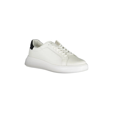CALVIN KLEIN Scarpe Sneakers Uomo Bianche con Lacci e Logo bianco - vista 2