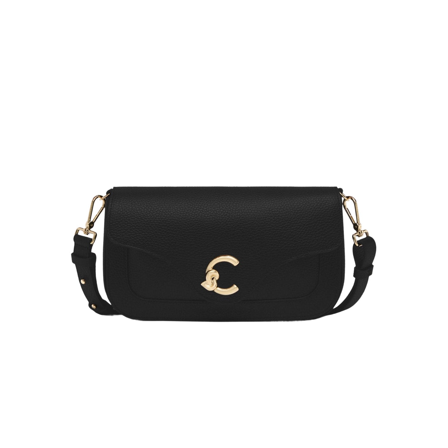 COCCINELLE Borsa Donna a Spalla Nera C-Me Medium in Vera Pelle