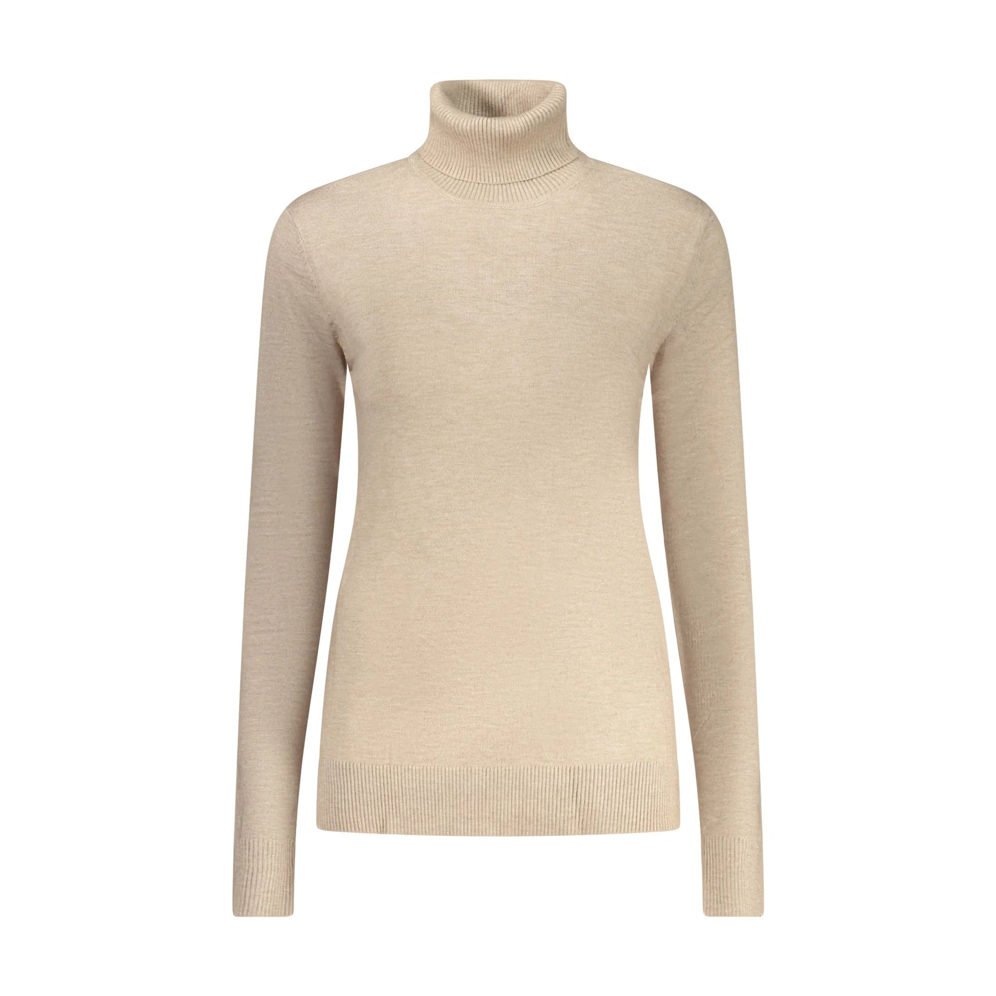 Norway 1963 Maglione Donna Beige Dolcevita Maniche Lunghe Logo Maglie - foto prodotto