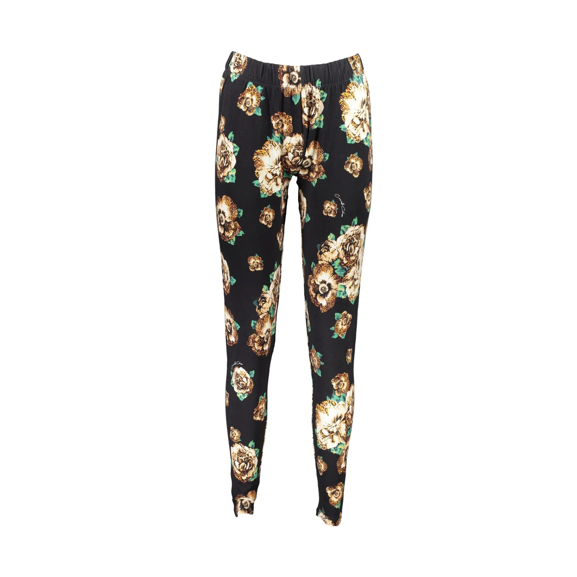 Cavalli Class Pantaloni Leggins Donna Nero Stampa Logo - foto prodotto