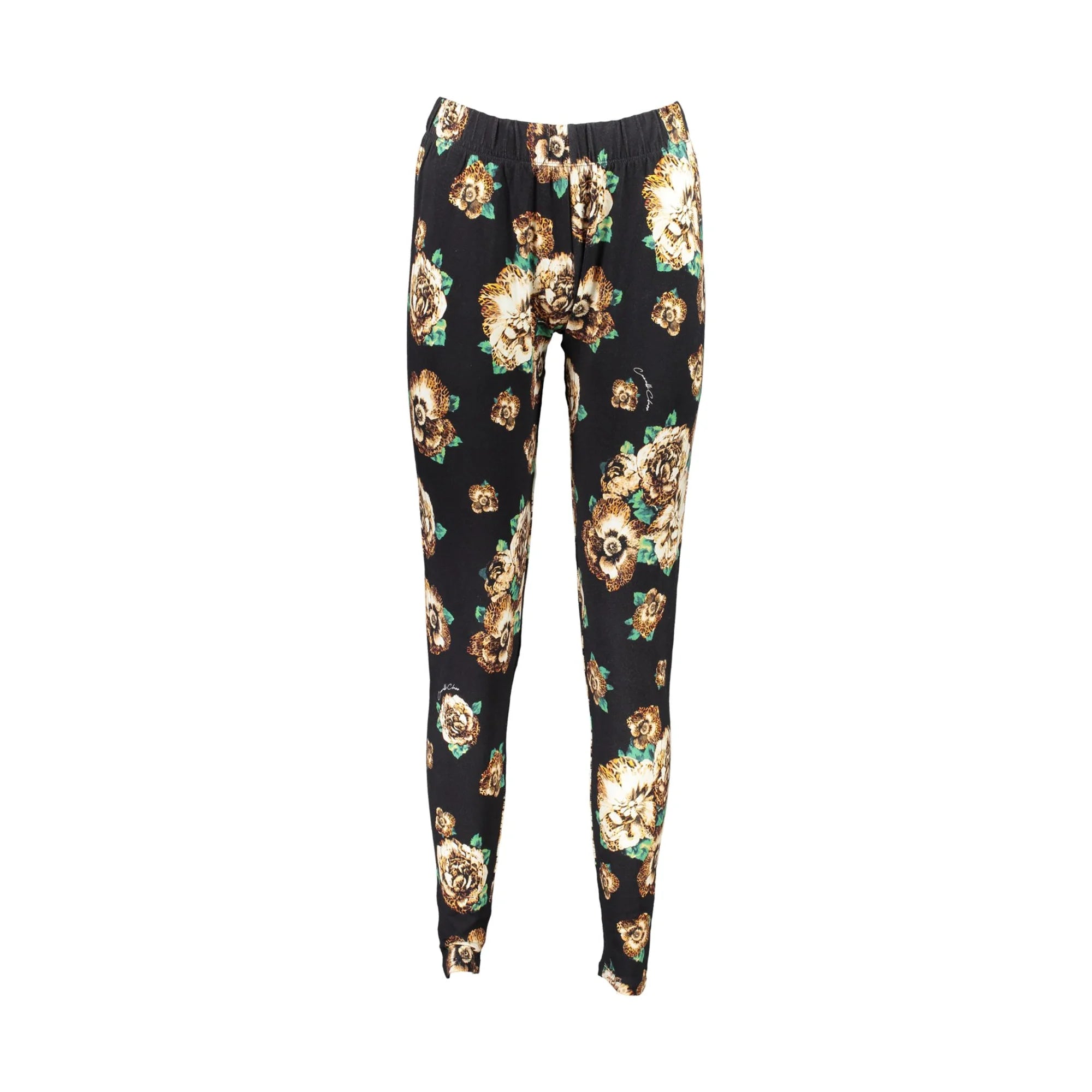 Cavalli Class Pantaloni Leggins Donna Nero Stampa Logo - foto prodotto
