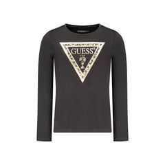 Guess Jeans T-Shirt Maniche Lunghe Bambina Nera Stampa Logo