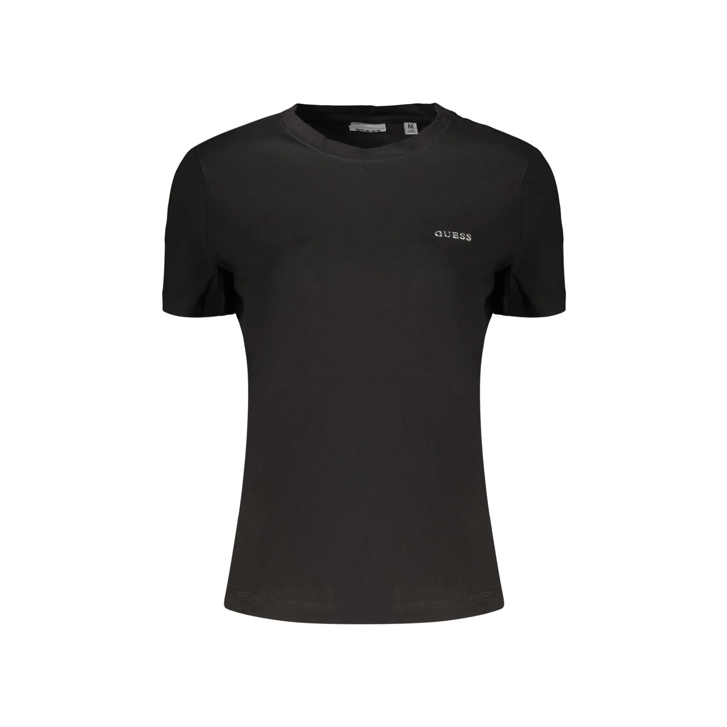 GUESS JEANS T-SHIRT MANICHE CORTE DONNA NERO