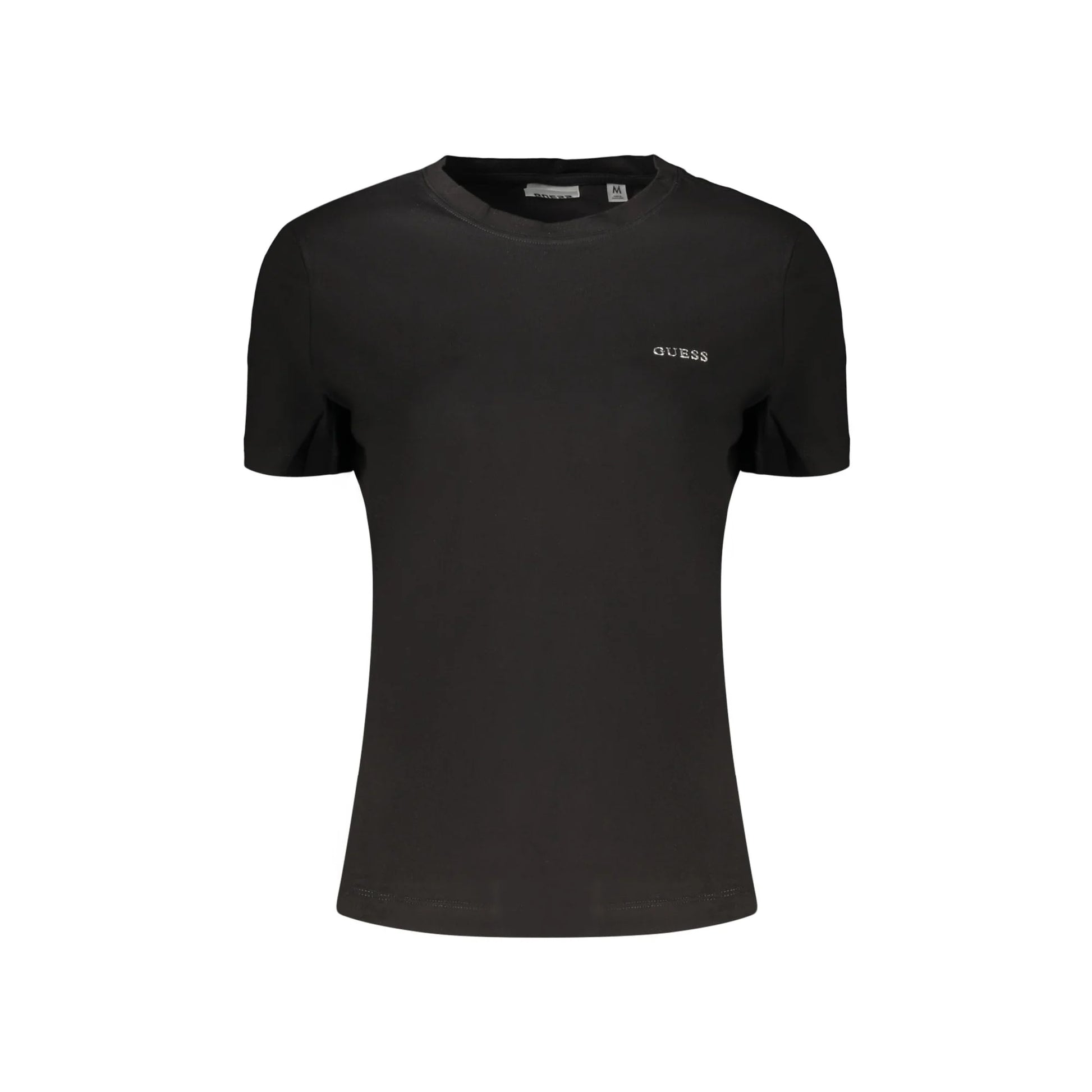 GUESS JEANS T-SHIRT MANICHE CORTE DONNA NERO