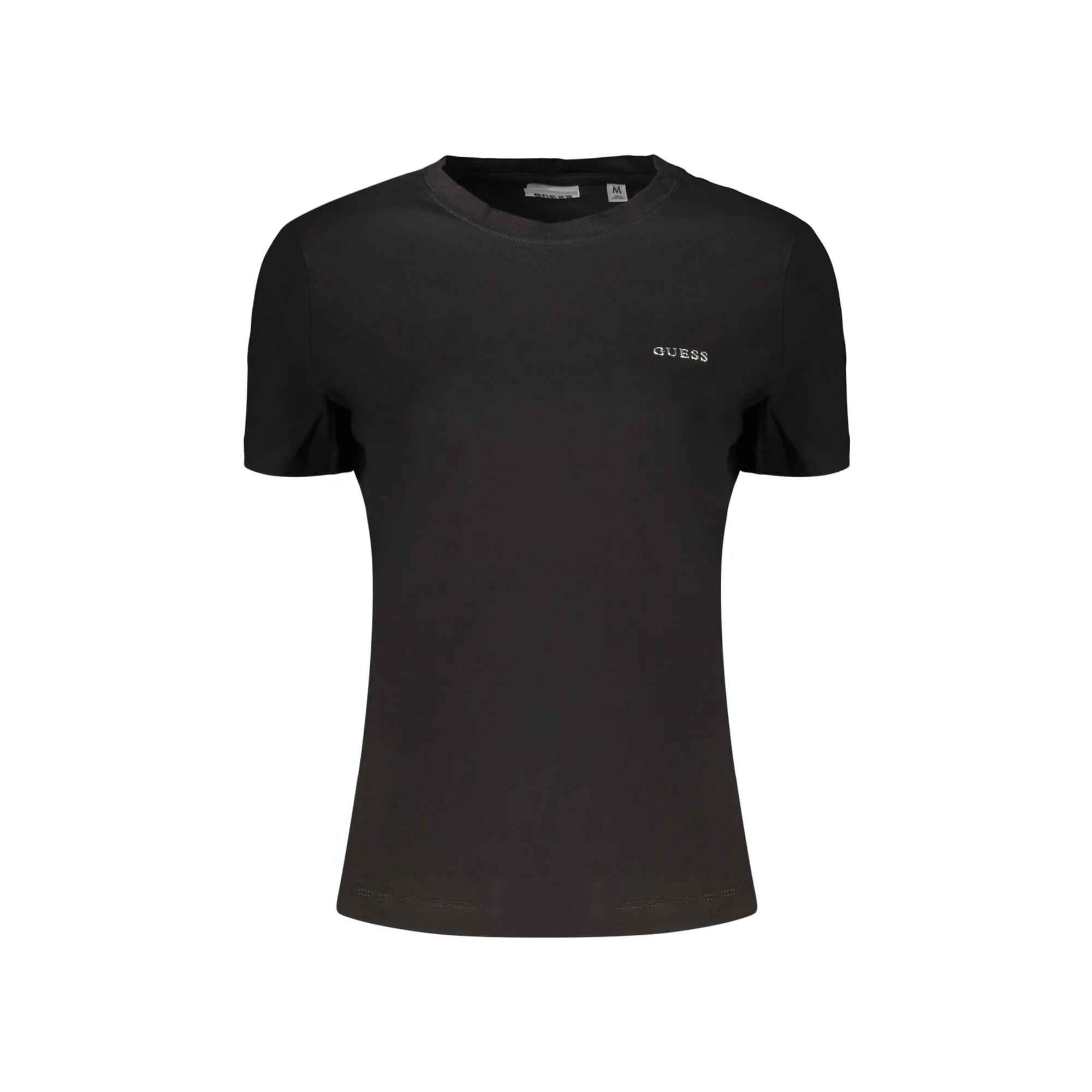 GUESS JEANS T-SHIRT MANICHE CORTE DONNA NERO