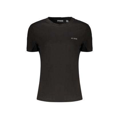 GUESS JEANS T-SHIRT MANICHE CORTE DONNA NERO