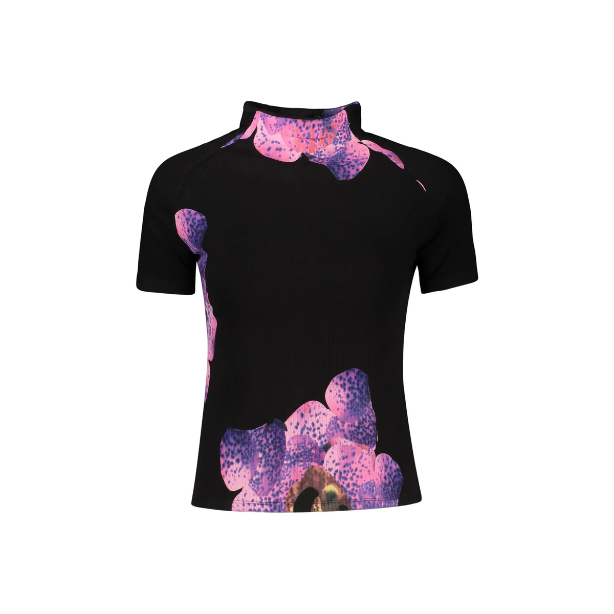 DESIGUAL T-SHIRT MANICHE CORTE DONNA NERO