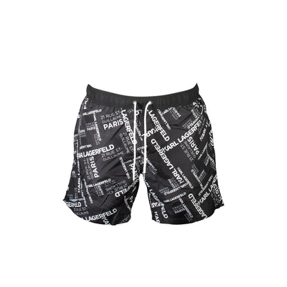 Karl Lagerfeld Beachwear Costume da Mare Uomo Nero con Logo - foto prodotto