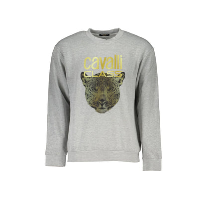 Cavalli Class Felpa Uomo Grigia Girocollo Felpata Logo Felpe Grigio - foto prodotto