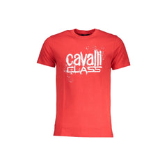 Cavalli Class T-Shirt Maniche Corte Uomo Rossa Stampa