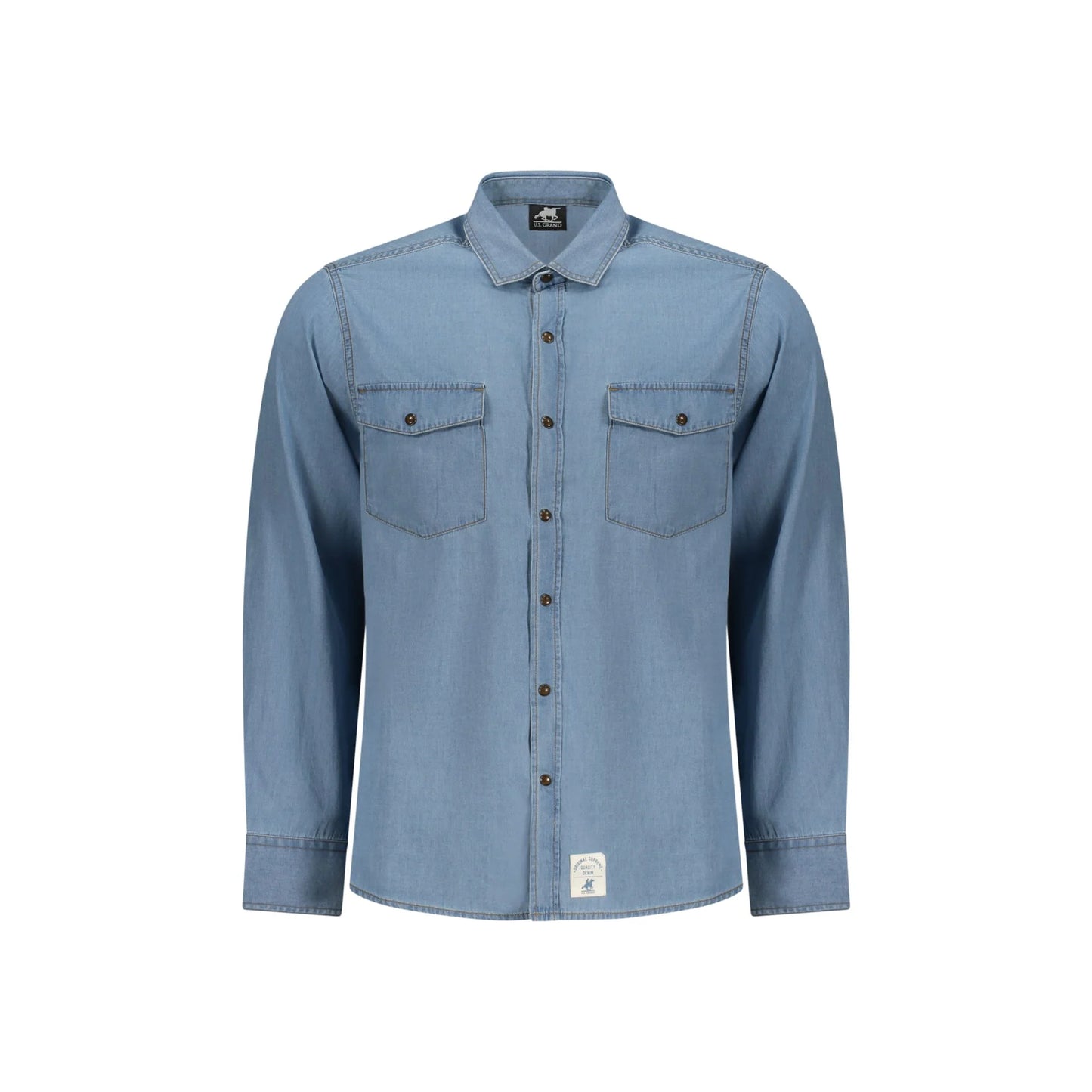 U.S. Grand Camicia Maniche Lunghe Uomo Azzurra Logo Camicie Azzurro - foto prodotto
