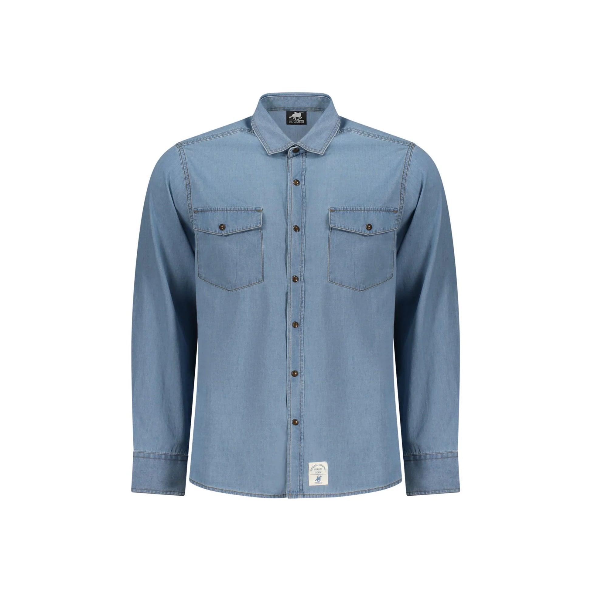 U.S. Grand Camicia Maniche Lunghe Uomo Azzurra Logo Camicie Azzurro - foto prodotto