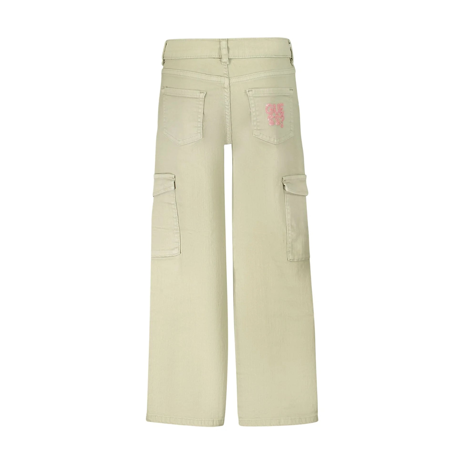 Guess Jeans Pantaloni Bambina Verde Applicazioni Strass bambino - vista 2