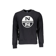 North Sails herr sweatshirt svart rund hals i borstad bomull