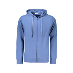 Coveri Moving Sweatshirt Manches Longues Homme Bleu Fermeture Éclair Broderie