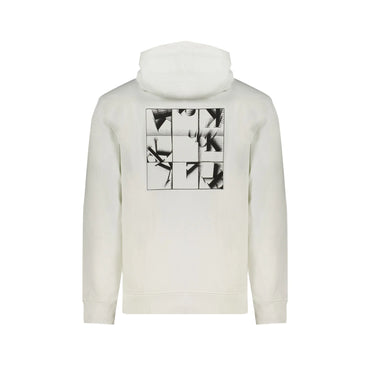 Calvin Klein Felpa Uomo Bianca Cappuccio Garzata Tascone Stampa Felpe bianco - vista 2