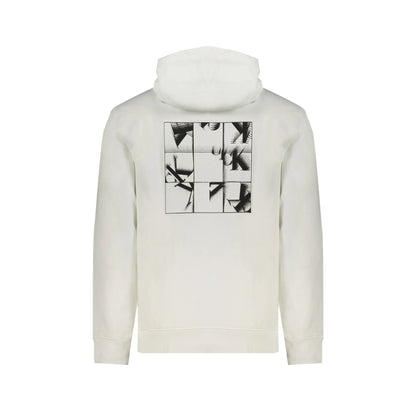 Calvin Klein Felpa Uomo Bianca Cappuccio Garzata Tascone Stampa Felpe bianco - vista 2