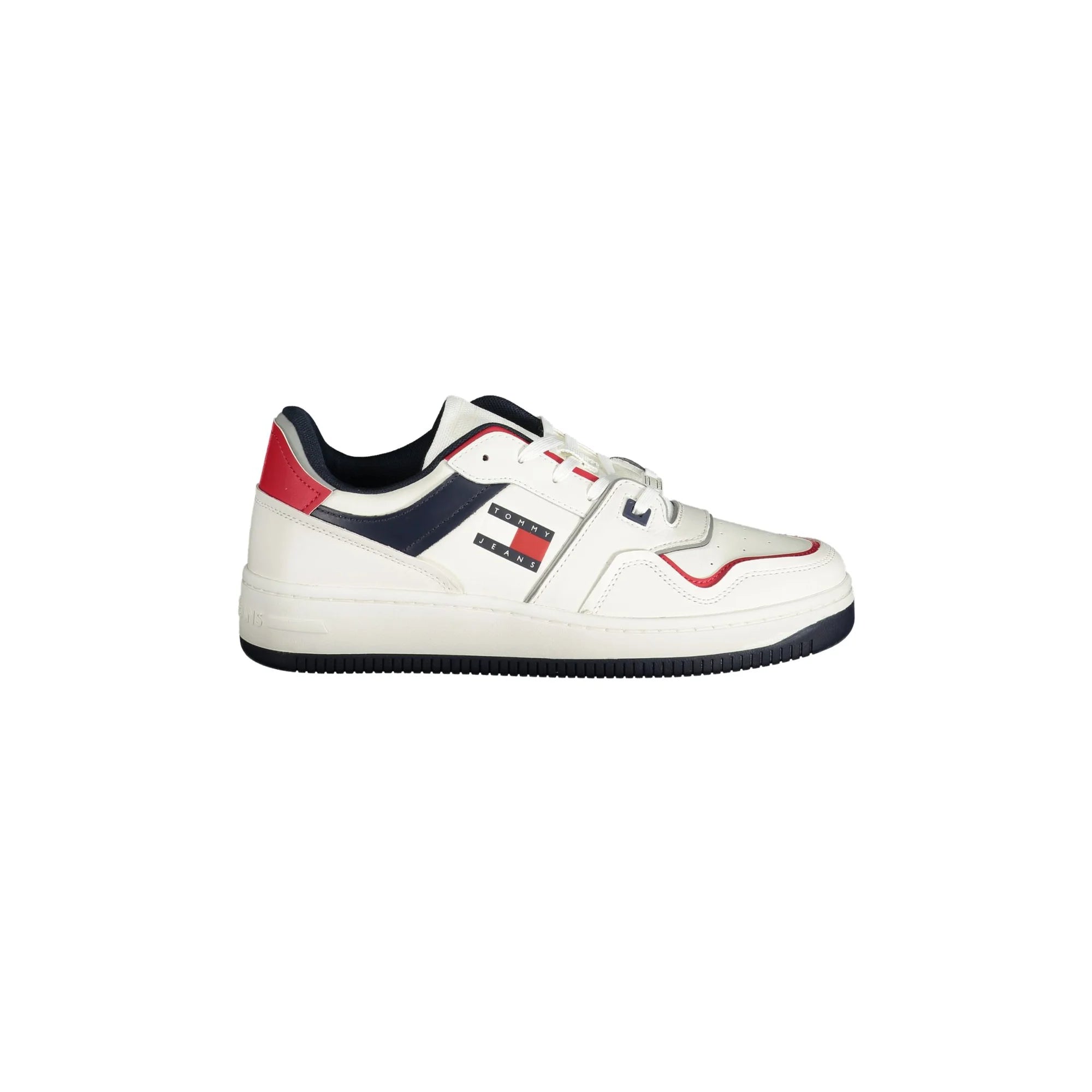 TOMMY HILFIGER Scarpe Sneakers Uomo Bianche con Dettagli Blu e Rossi Bianco - foto prodotto