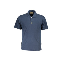 La Martina Short Sleeve Polo Men Blue Embroidery
