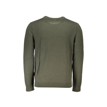 Napapijri Maglione Uomo Verde Girocollo con Ricamo Logo Maglie - vista 2