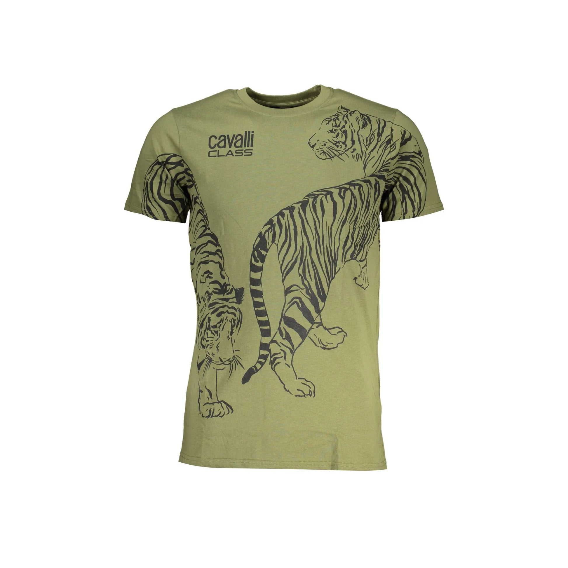 Cavalli Class T-Shirt Maniche Corte Uomo Verde Stampa - foto prodotto