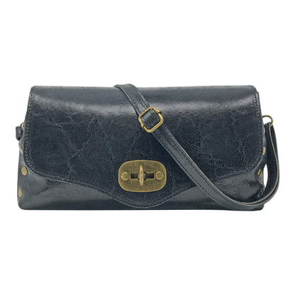 Borsa Donna a Tracolla, In Vera Pelle, Made in Italy, Modello Frida, Laminato Parubi Borse Nero - vista 8