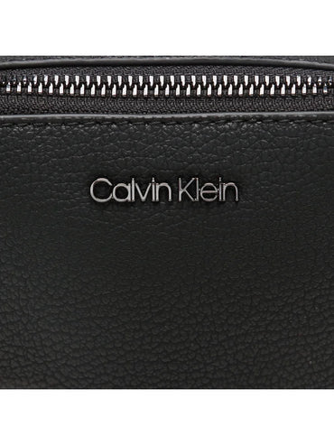 CALVIN KLEIN Borsello Uomo Nero con Tracolla Regolabile e Logo - vista 2