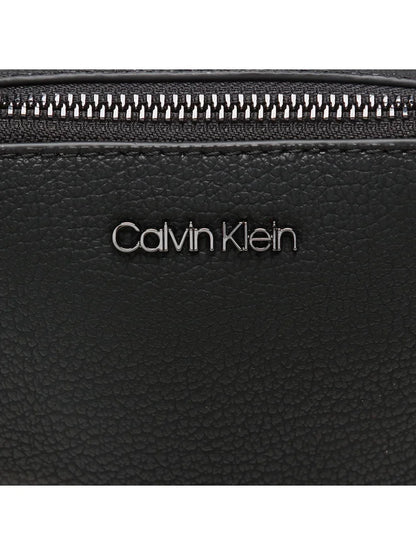 CALVIN KLEIN Borsello Uomo Nero con Tracolla Regolabile e Logo - vista 2