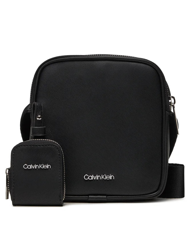 CALVIN KLEIN Borsello Uomo Nero con Tracolla e Portamonete Removibile