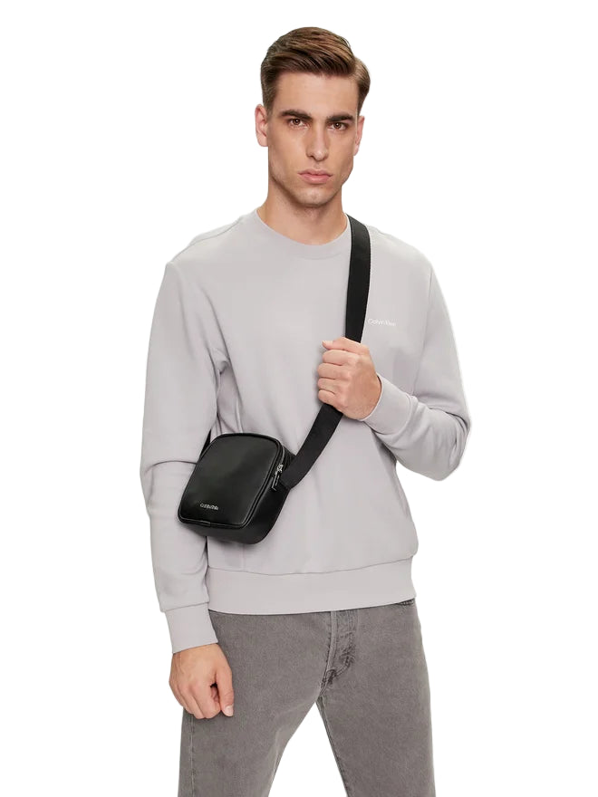 CALVIN KLEIN Borsello Uomo Nero con Tracolla e Portamonete Removibile