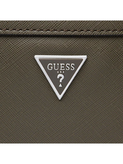 GUESS JEANS Borsello Uomo Verde con Tracolla Regolabile e Logo - vista 4