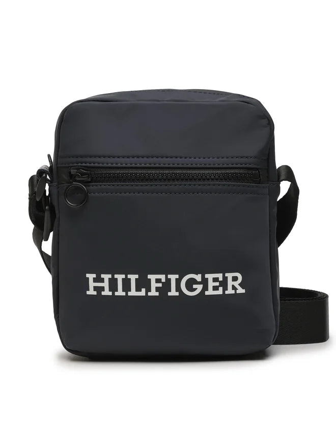 TOMMY HILFIGER Borsello Uomo Blu con Tracolla Regolabile e Logo