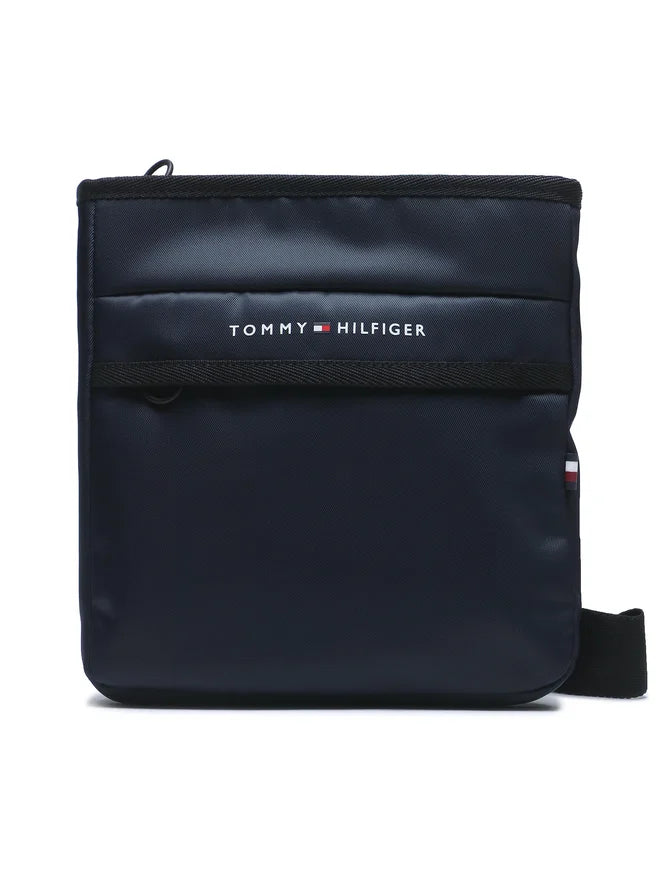 TOMMY HILFIGER Borsello Uomo Blu con Tracolla Regolabile e Logo
