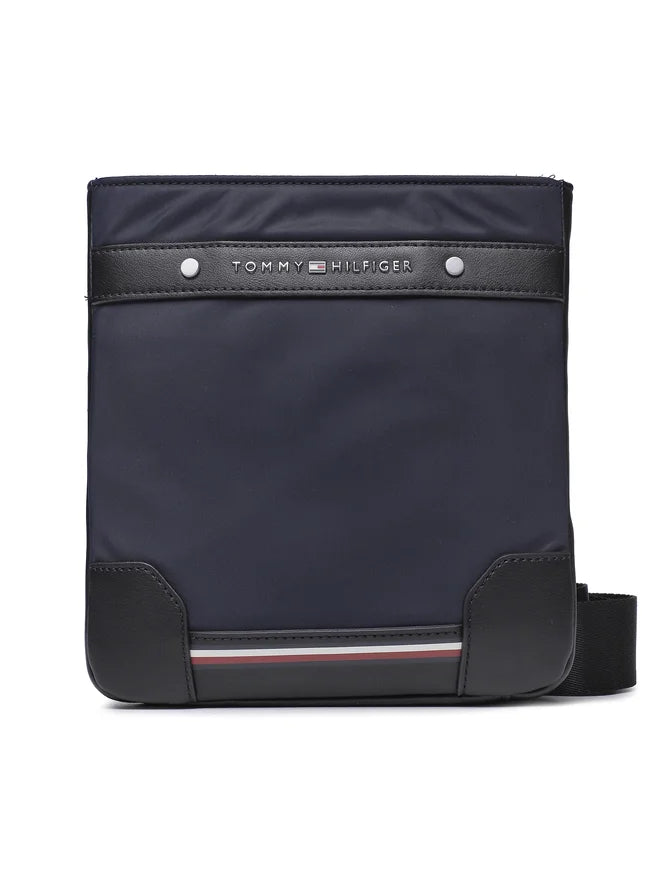 TOMMY HILFIGER Borsello Uomo Blu con Tracolla Regolabile e Logo