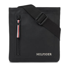 TOMMY HILFIGER Mala Masculina Preta com Tiracolo Regulável e Logo