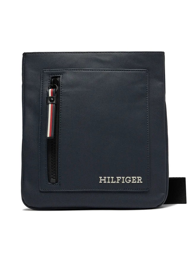 TOMMY HILFIGER Borsello Uomo Blu con Tracolla Regolabile e Logo